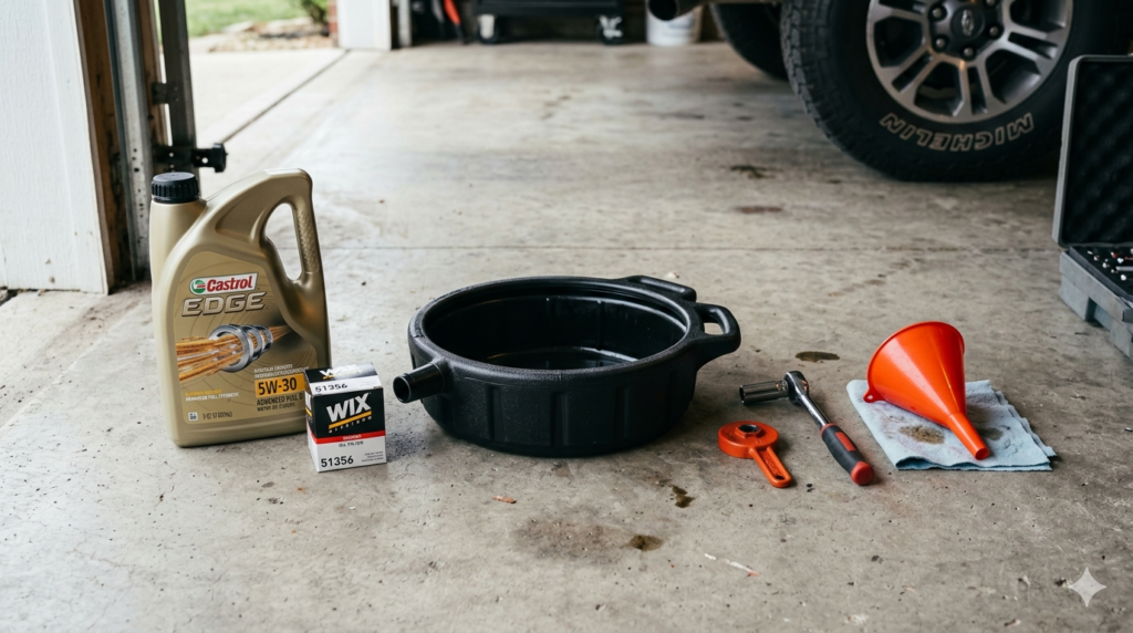 tools needed to change engine oil at home