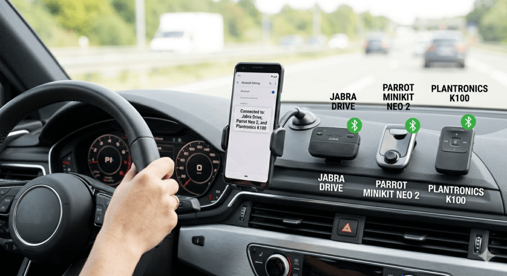 best handsfree car phone kit comparison display
